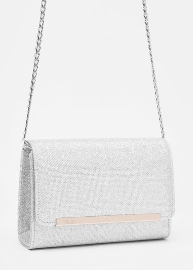 Quiz Silver Shimmer Cross Body Bag