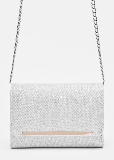 Quiz Silver Shimmer Cross Body Bag