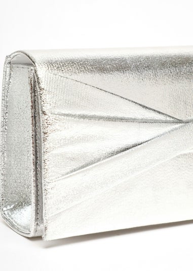 Quiz Silver Foil Twist Clutch Bag