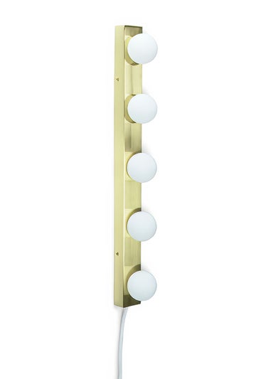 ValueLights Brushed Gold Hollywood Plug In Wall Light (8.5cm x 6cm x 57.7cm)