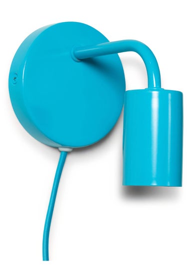 ValueLights Jordy Blue Colour Pop Plug In Wall Light (13cm x 14cm x 10cm)