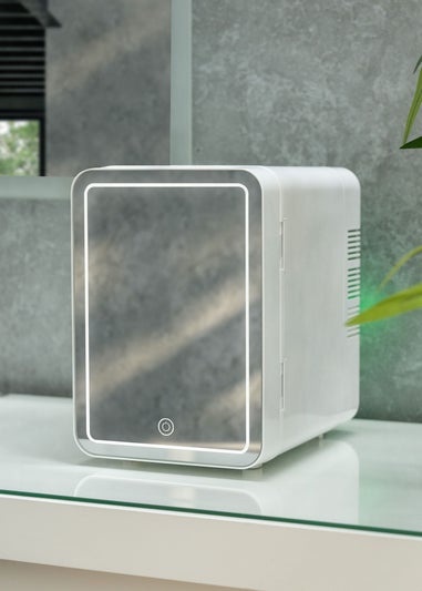 ValueLights White LED Mirror Mini Beauty Fridge (4L 25cm x 24cm x 18cm)