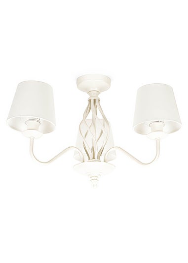 ValueLights Memphis Cream 3 Way Ceiling Light (33cm x 55cm x 55cm)