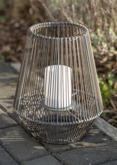 ValueLights Natural Wicker Solar Lantern (30.5cm x 26cm x 26cm)