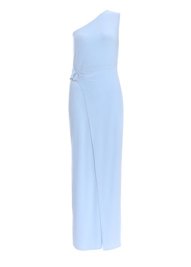Quiz Blue Asymmetric Wrap Maxi Dress