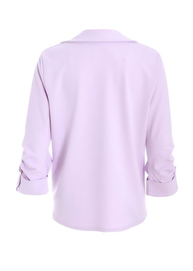 Quiz Lilac Petite Ruched Sleeve Tailored Blazer