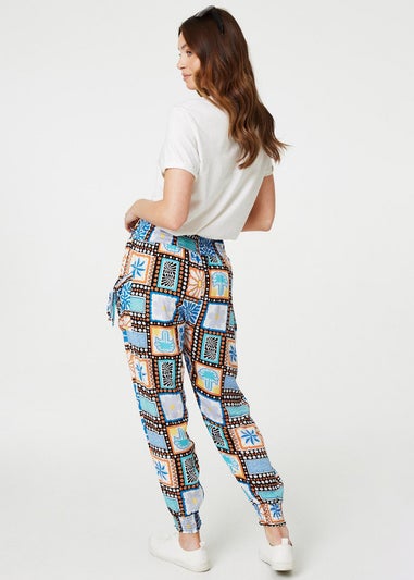 Izabel London Black Mosaic Print High Waist Harem Pants