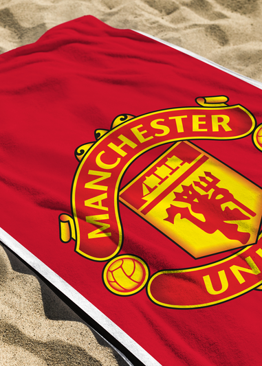 Manchester United FC Stripe Velour Printed Towel