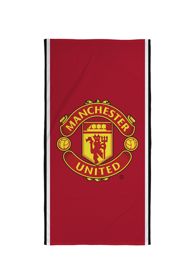 Manchester United FC Stripe Velour Printed Towel