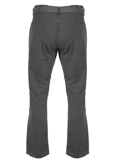 Duke Charcoal London Canary Bedford Cord Trousers With Belt