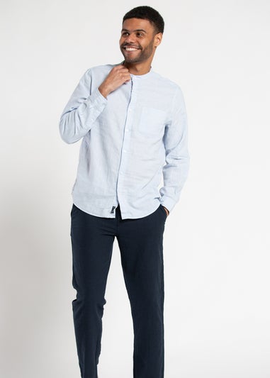 Tokyo Laundry Blue Long Sleeve Linen Blend Shirt