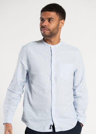 Tokyo Laundry Blue Long Sleeve Linen Blend Shirt