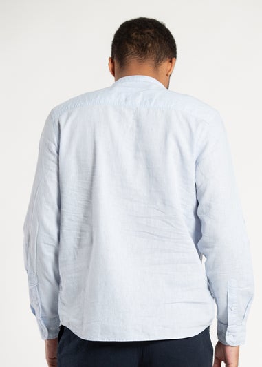 Tokyo Laundry Blue Long Sleeve Linen Blend Shirt