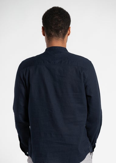 Tokyo Laundry Navy Long Sleeve Linen Blend Shirt