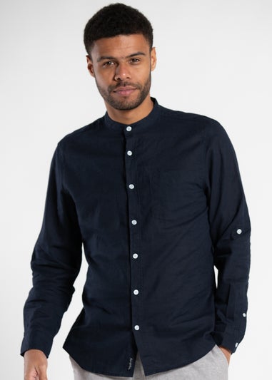 Tokyo Laundry Navy Long Sleeve Linen Blend Shirt