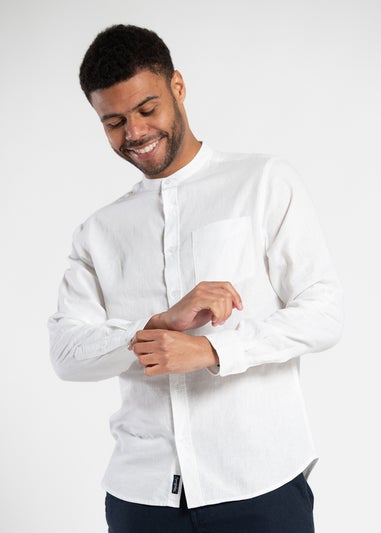 Tokyo Laundry White Long Sleeve Linen Blend Shirt