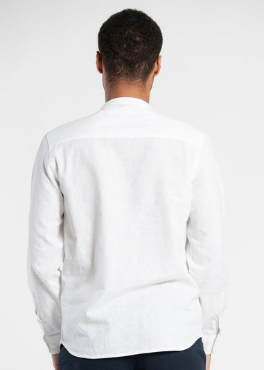 Tokyo Laundry White Long Sleeve Linen Blend Shirt