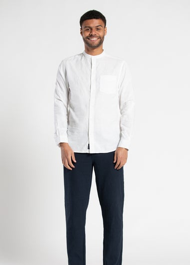 Tokyo Laundry White Long Sleeve Linen Blend Shirt