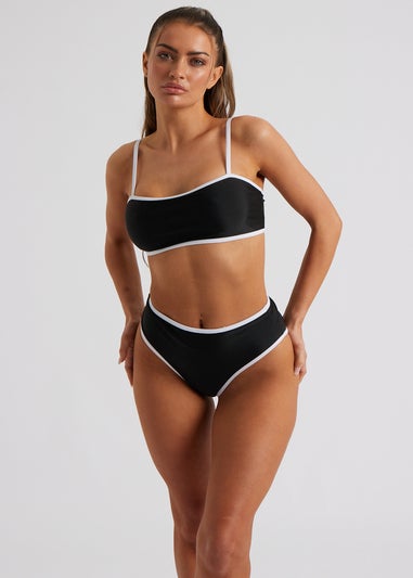 Urban Bliss Black Contrast Bikini Bottom