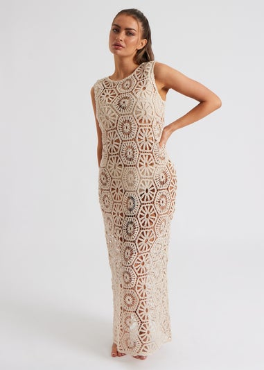 Urban Bliss Stone Crochet Maxi Dress