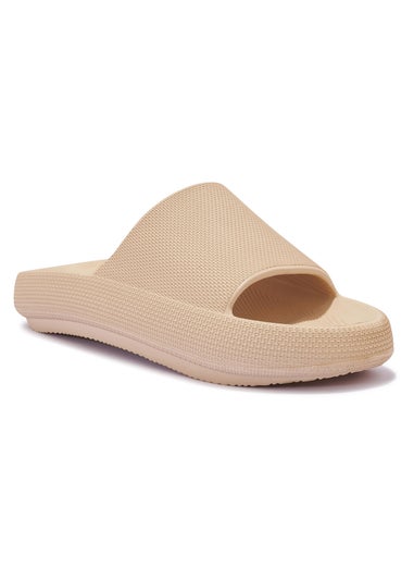 Urban Bliss Cream Rubberised Textured Sliders