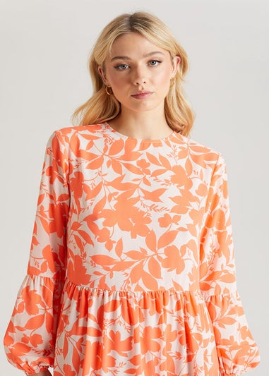 Urban Bliss Orange Floral Smock Dress