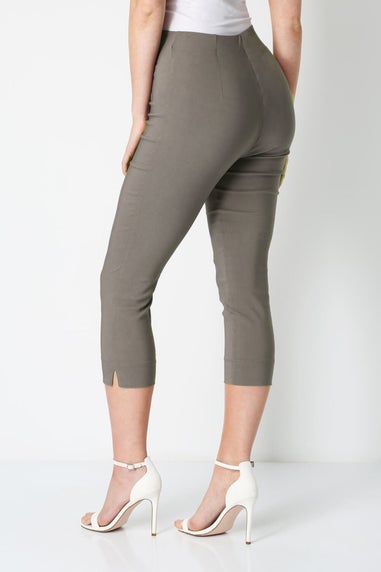 Roman Chocolate Cropped Stretch Trouser