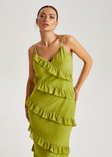Urban Bliss Green Ruffle Maxi Dress