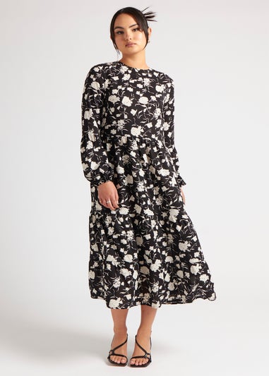 Urban Bliss Black Floral Smock Dress