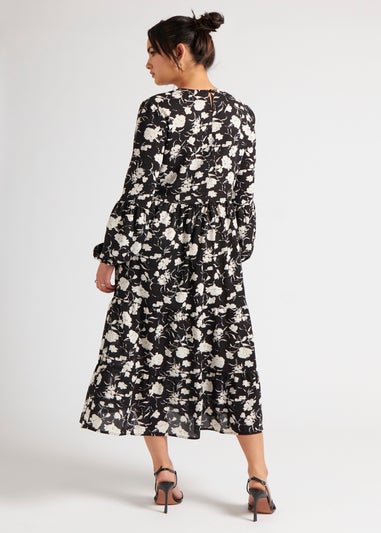 Urban Bliss Black Floral Smock Dress