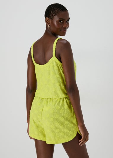 Lime Towelling Playsuit