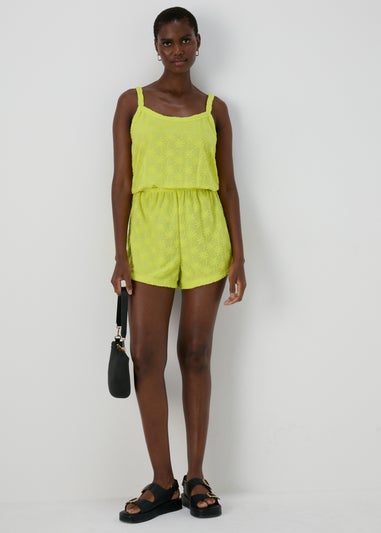 Lime Towelling Playsuit