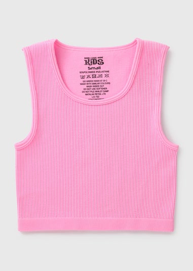 Girls Pink Seamless Vest Top (7-15yrs)