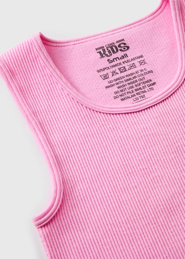 Girls Pink Seamless Vest Top (7-15yrs)