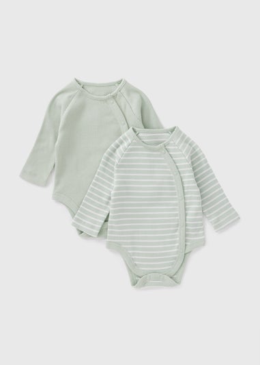 2 Pack Baby Sage Ribbed Bodysuits (Newborn-12mths)