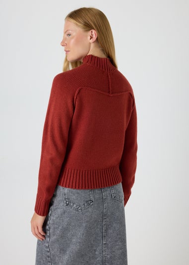 Rust Seam Knitted Jumper