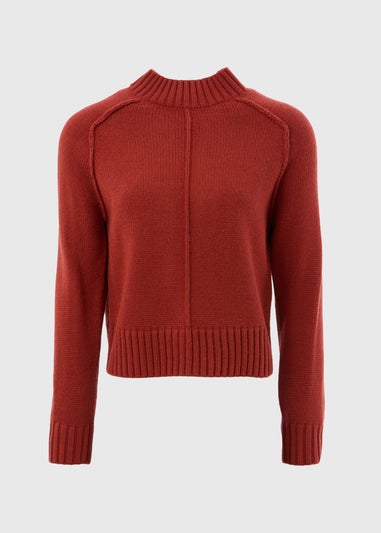 Rust Seam Knitted Jumper