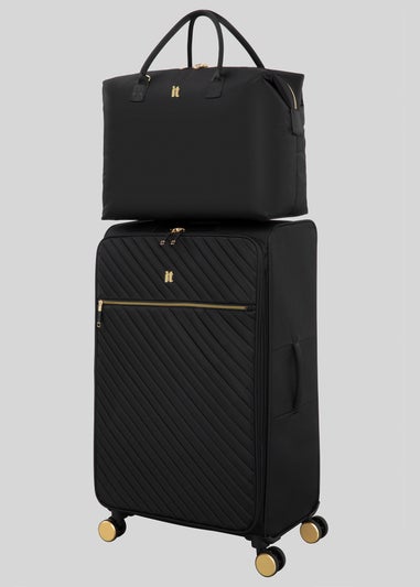 IT Luggage Black Desirable Soft Suitcase