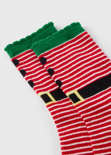 1 Pack Green Elf Crew Socks