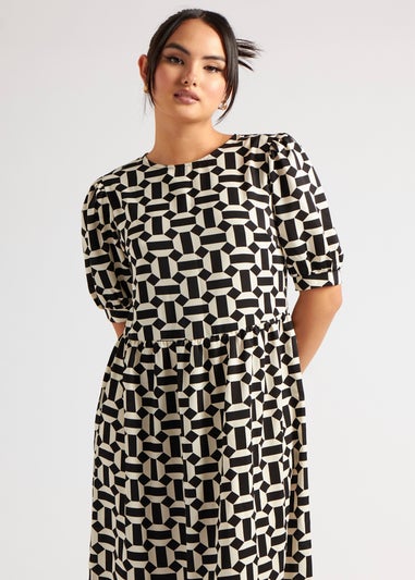 Urban Bliss Black Geometric Smock Dress