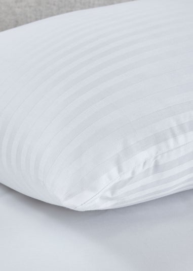 Catherine Lansfield 200 Thread Count Hotel Satin Stripe Cotton Pillow Pair (48x74cm)