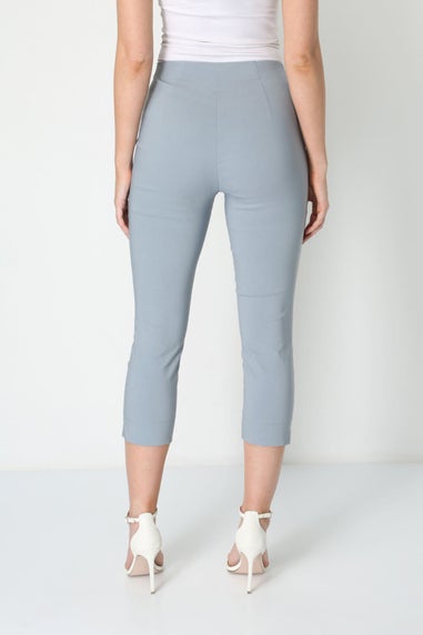 Roman Grey Cropped Stretch Trouser Capri Summer Leggings 3/4 Pedal Pushers