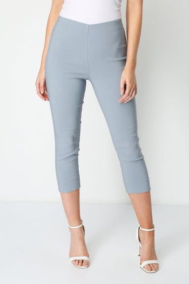 Roman Grey Cropped Stretch Trouser Capri Summer Leggings 3/4 Pedal Pushers