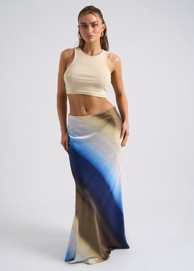 Urban Bliss Blue Ombre Bias Cut Maxi Skirt