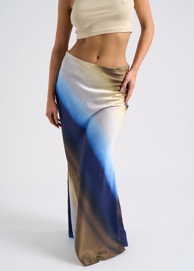 Urban Bliss Blue Ombre Bias Cut Maxi Skirt