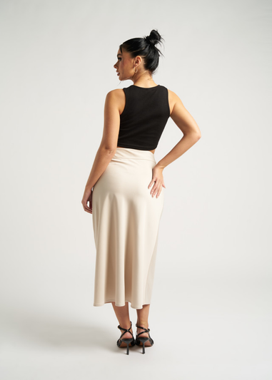 Urban Bliss Stone Satin Bias Cut Midi Skirt