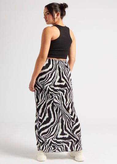 Urban Bliss Black Zebra Plisse Maxi Skirt