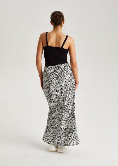 Urban Bliss Black Geometric Satin Bias Cut Maxi Skirt