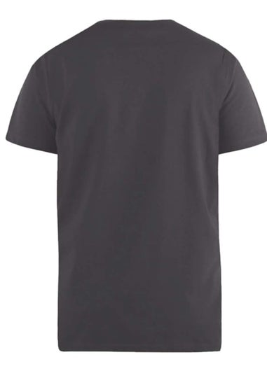 Duke Charcoal Signature 2 Kingsize Cotton V Neck T-Shirt