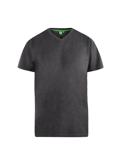 Duke Charcoal Signature 2 Kingsize Cotton V Neck T-Shirt